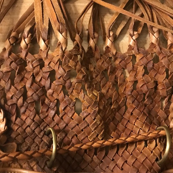 BRAIDED TASSLE LEATHER PURSE HANDMADE BAG WOVEN MADE IN MOROCCO WESTERN - Picture 14 of 14